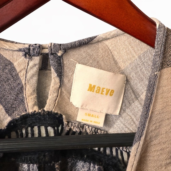 Maeve Anthropologie Plaid Tie Waist Dress Small Cottagecore - Picture 3 of 4